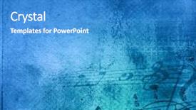  Presentation with abstract music - Audience pleasing PPT theme consisting of vintage music - abstract grunge melody textures backdrop and a teal colored foreground