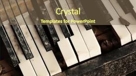  Presentation with piano keyboard - Audience pleasing PPT theme consisting of vintage music - broken piano keyboard backdrop and a tawny brown colored foreground