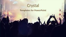  Presentation with vintage music - Audience pleasing slide set consisting of vintage music - cheering crowd in front backdrop and a cream colored foreground