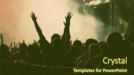  Presentation with retro 1920s english style gangster - Audience pleasing presentation design consisting of vintage music - crowd at concert - retro backdrop and a tawny brown colored foreground