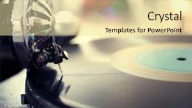  Presentation with gramophone - Audience pleasing theme consisting of vintage music - old gramophone closeup backdrop and a blonde colored foreground