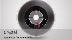  Presentation with tape audio - Presentation enhanced with vintage music - reel to reel audio tape background and a light gray colored foreground