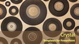  Presentation with vinyl - Presentation design consisting of vintage musical background with vinyl background and a tawny brown colored foreground