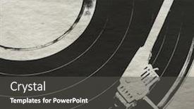  Presentation with vinyl - Slide deck with vintage musical background with vinyl background and a dark gray colored foreground