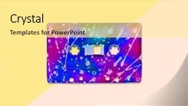  Presentation with audio tape - Audience pleasing PPT theme consisting of vintage neon audio cassette tape backdrop and a white colored foreground