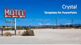  Presentation with blue neon - Audience pleasing slide set consisting of vintage neon motel sign backdrop and a gray colored foreground