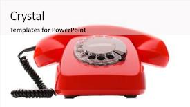  Presentation with red telephone - Amazing presentation theme having vintage of red telephone backdrop and a sky blue colored foreground