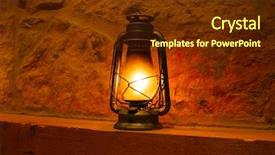  Presentation with oil lamp - Theme consisting of vintage oil lamp background and a tawny brown colored foreground