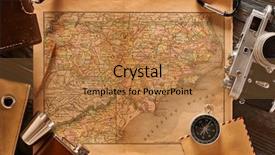  Presentation with map vintage - Audience pleasing theme consisting of vintage old 35mm camera backdrop and a coral colored foreground