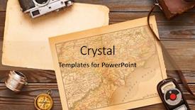  Presentation with cameras - Colorful presentation enhanced with vintage old 35mm cameras lenses backdrop and a coral colored foreground