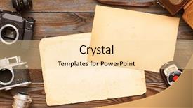  Presentation with cameras - Cool new presentation theme with vintage old 35mm cameras lenses backdrop and a lemonade colored foreground