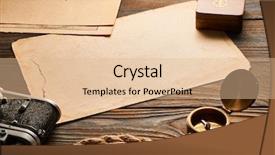  Presentation with old map - Cool new presentation theme with vintage old 35mm rangefinder camera backdrop and a lemonade colored foreground