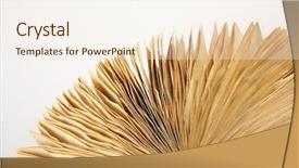  Presentation with vintage book - Presentation enhanced with vintage old book on white background and a  colored foreground