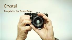  Presentation with old film - Audience pleasing slides consisting of x selective focus on nearest backdrop and a sky blue colored foreground