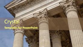  Presentation with roman column - Colorful PPT layouts enhanced with vintage old justice courthouse column backdrop and a tawny brown colored foreground