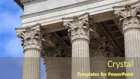  Presentation with corinthian - Cool new theme with vintage old justice courthouse column neoclassical colonnade with corinthian columns as part of a public building resembling a greek or roman temple backdrop and a tawny brown colored foreground