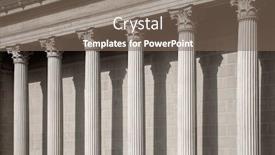  Presentation with corinthian - Cool new slide deck with vintage old justice courthouse column neoclassical colonnade with corinthian columns as part of a public building resembling a greek or roman temple backdrop and a violet colored foreground