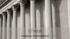  Presentation with corinthian - PPT theme with vintage old justice courthouse column neoclassical colonnade with corinthian columns as part of a public building resembling a greek or roman temple background and a light gray colored foreground