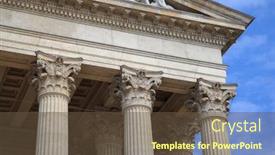  Presentation with corinthian - Presentation design having vintage-old-justice-courthouse-column background and a tawny brown colored foreground
