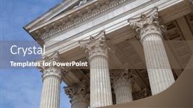  Presentation with corinthian - Beautiful presentation theme featuring vintage-old-justice-courthouse-column backdrop and a violet colored foreground