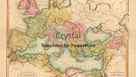  Presentation with map vintage - Presentation theme having vintage-old-map-of-europe background and a coral colored foreground