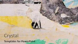  Presentation with posters - Audience pleasing slide set consisting of vintage-old-posters-sticked backdrop and a soft green colored foreground