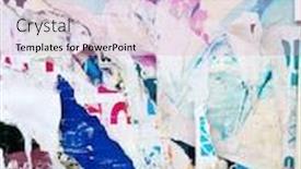  Presentation with posters - Colorful PPT theme enhanced with vintage-old-posters-stuck backdrop and a lemonade colored foreground