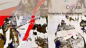  Presentation with stuck - Cool new theme with vintage-old-posters-stuck backdrop and a coral colored foreground