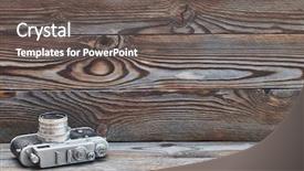  Presentation with retro television old vintage tv - Audience pleasing PPT theme consisting of vintage old retro 35mm rangefinder backdrop and a gray colored foreground