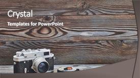  Presentation with retro television old vintage tv - Audience pleasing slide deck consisting of vintage old retro 35mm rangefinder backdrop and a gray colored foreground