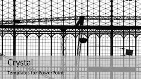  Presentation with vintage retro - PPT layouts having vintage old retro train station background and a light gray colored foreground