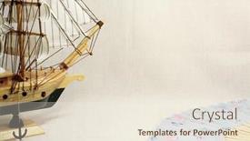  Presentation with old ship - Cool new PPT layouts with vintage old ship at texture backdrop and a sky blue colored foreground