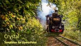  Presentation with steam train - Slides having vintage old steam train background and a tawny brown colored foreground