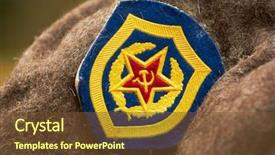  Presentation with red stripe - Audience pleasing PPT theme consisting of background of the nkvd kgb backdrop and a tawny brown colored foreground