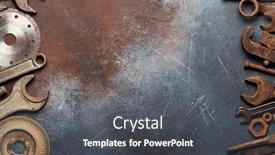  Presentation with tools - Presentation theme consisting of vintage-old-tools-on-stone background and a dark gray colored foreground