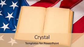  Presentation with vintage book - Cool new presentation with vintage open book on american flag backdrop and a lemonade colored foreground