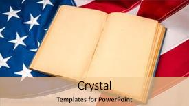  Presentation with vintage book - Audience pleasing presentation consisting of open book on american flag backdrop and a lemonade colored foreground