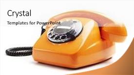  Presentation with telephone - PPT layouts enhanced with vintage orange telephone isolated background and a white colored foreground