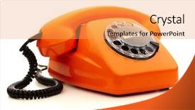  Presentation with rainbow over orad - Presentation design enhanced with vintage orange telephone over white background and a yellow colored foreground