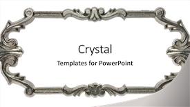  Presentation with metal - PPT theme with vintage ornate metal frame isolated background and a white colored foreground