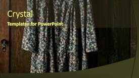  Presentation with vintage floral - Presentation theme featuring vintage-oversize-dress-with-floral background and a tawny brown colored foreground