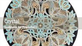  Presentation with porcelain - Slide set enhanced with vintage painted porcelain plate on a white background background and a gray colored foreground