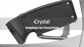  Presentation with hand palm - Presentation design consisting of vintage palm hand crank flashlight background and a dark gray colored foreground