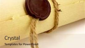  Presentation with vintage letter - Cool new slides with vintage paper - letter with sealing wax press backdrop and a yellow colored foreground