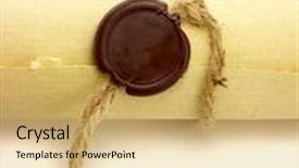  Presentation with vintage letter - Cool new PPT theme with vintage paper - letter with sealing wax press backdrop and a yellow colored foreground