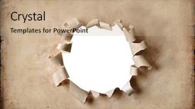  Presentation with vintage pape - Colorful slide set enhanced with vintage paper with a hole backdrop and a  colored foreground