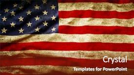  Presentation with vintage philippines flag on grunge - PPT layouts having vintage patriotic - closeup of grunge american flag background and a tawny brown colored foreground