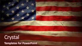  Presentation with american flag - Slide set enhanced with vintage patriotic - closeup of grunge american flag background and a tawny brown colored foreground