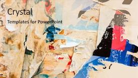  Presentation with posters - Slide deck consisting of vintage pattern - old posters grunge textures background and a  colored foreground