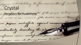  Presentation with old paper pen - Audience pleasing presentation theme consisting of vintage pen on a handwritten backdrop and a soft green colored foreground